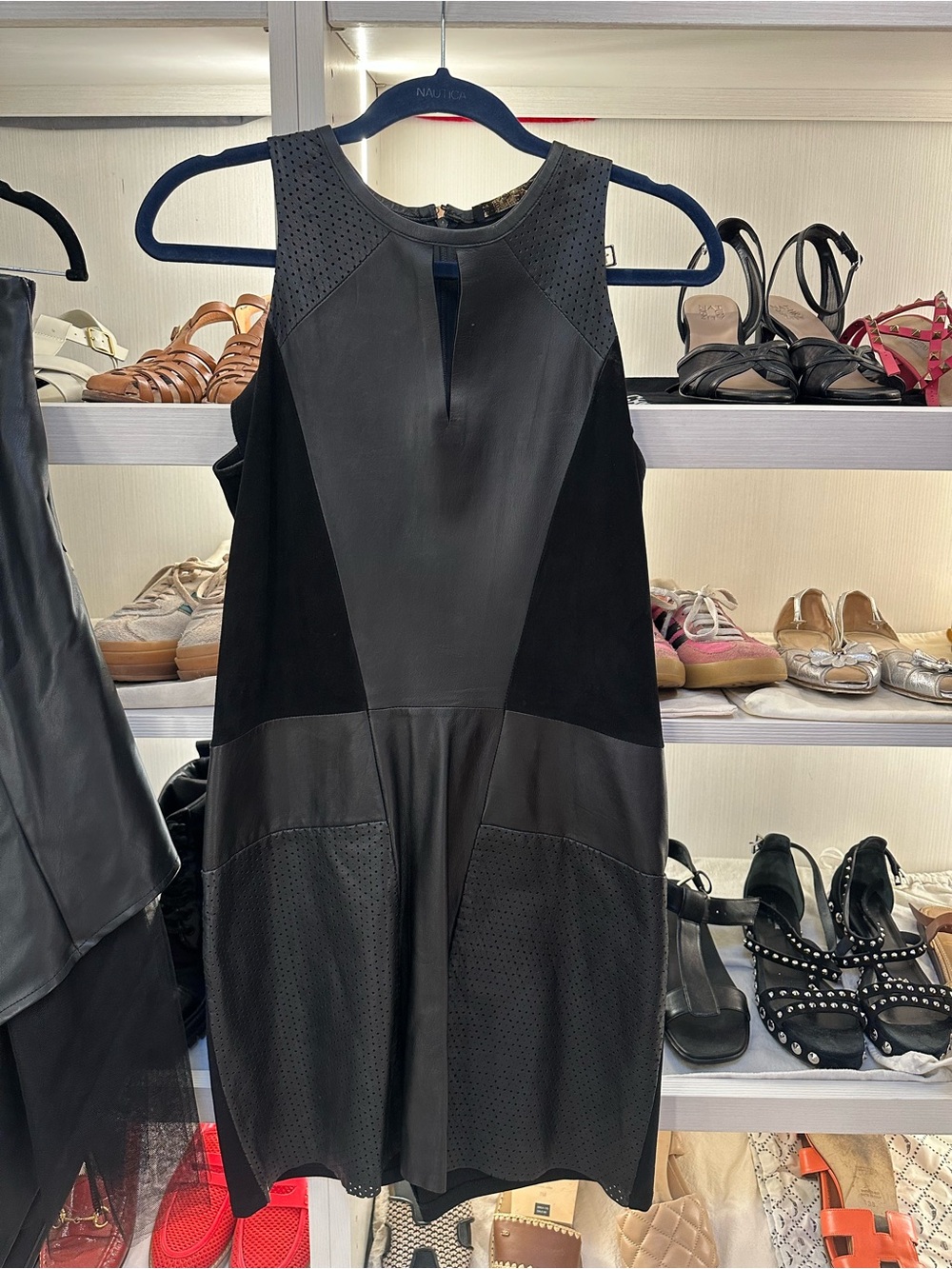 Make Black Sleeveless lambskin Dress